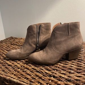 FRYE -Grey leather booties size 9